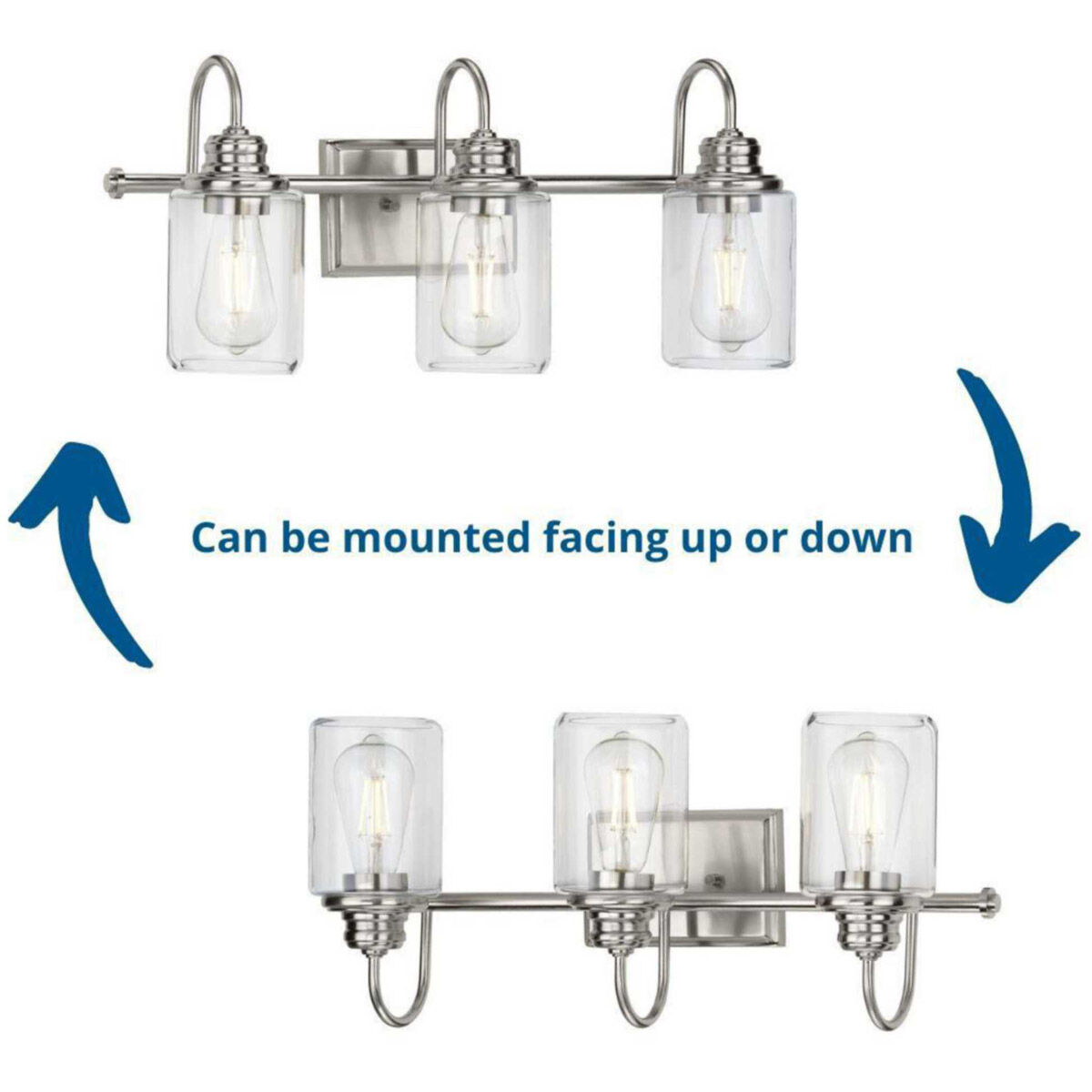 Aiken 3 Light 23 inch Brushed Nickel Bath Vanity Light Wall Light