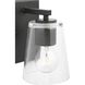 Vertex 1 Light 4.75 inch Matte Black Bath Light Wall Light