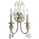 Noir 2 Light 11 inch Polished Nickel Wall Bracket Wall Light