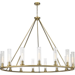 Beau 15 Light 60 inch Rubbed Brass Chandelier Ceiling Light