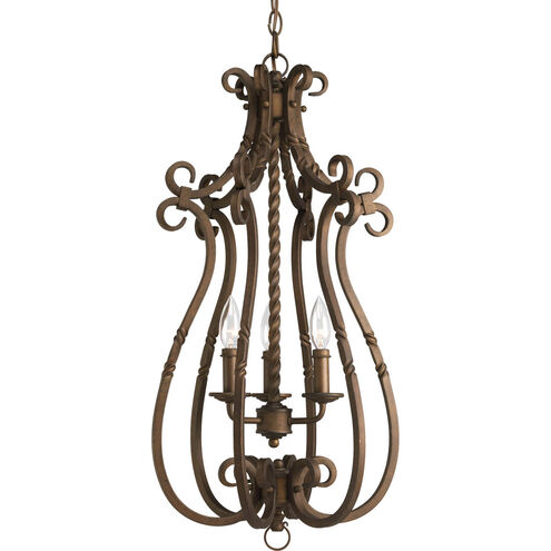 Santiago 3 Light 14 inch Roasted Java Hall & Foyer Ceiling Light