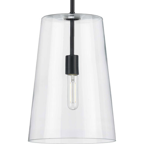 Clarion 1 Light Matte Black Pendant Ceiling Light, Medium