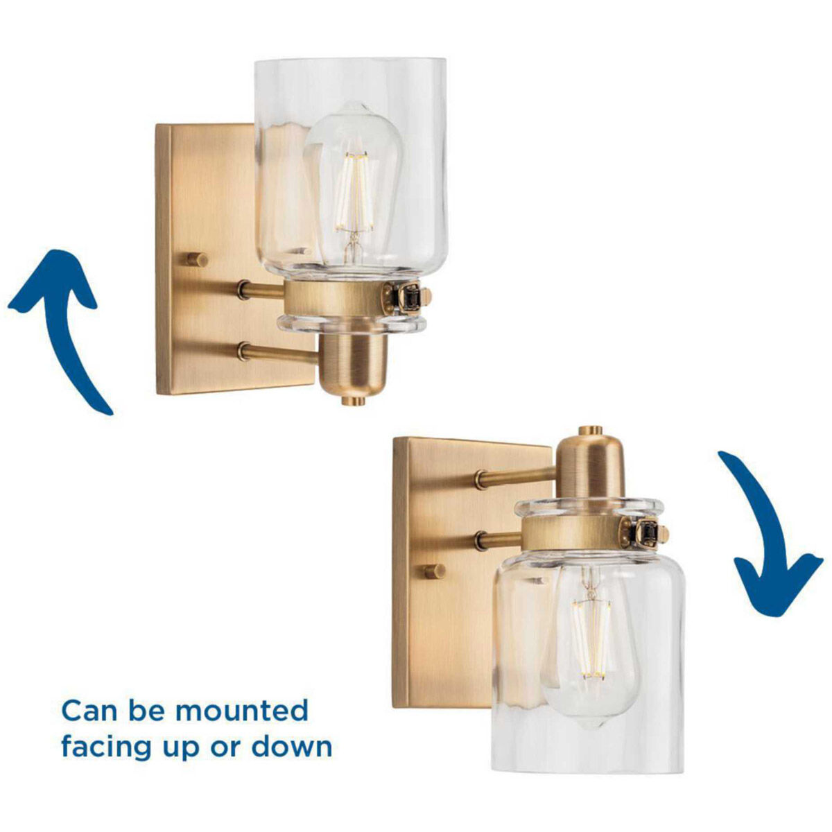 Calhoun 1 Light 7 inch Vintage Brass Bath Vanity Wall Light