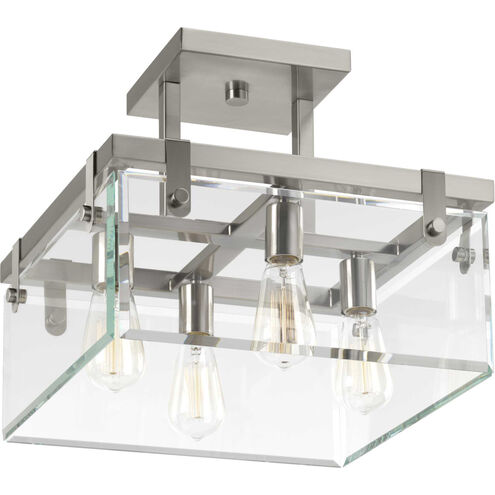 Glayse 4 Light 17 inch Brushed Nickel Semi-Flush Mount Convertible Ceiling Light, Design Series