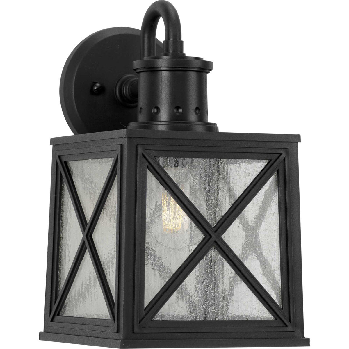 Seagrove 1 Light 13 inch Textured Black Outdoor Wall Lantern, with DURASHIELD, Medium
