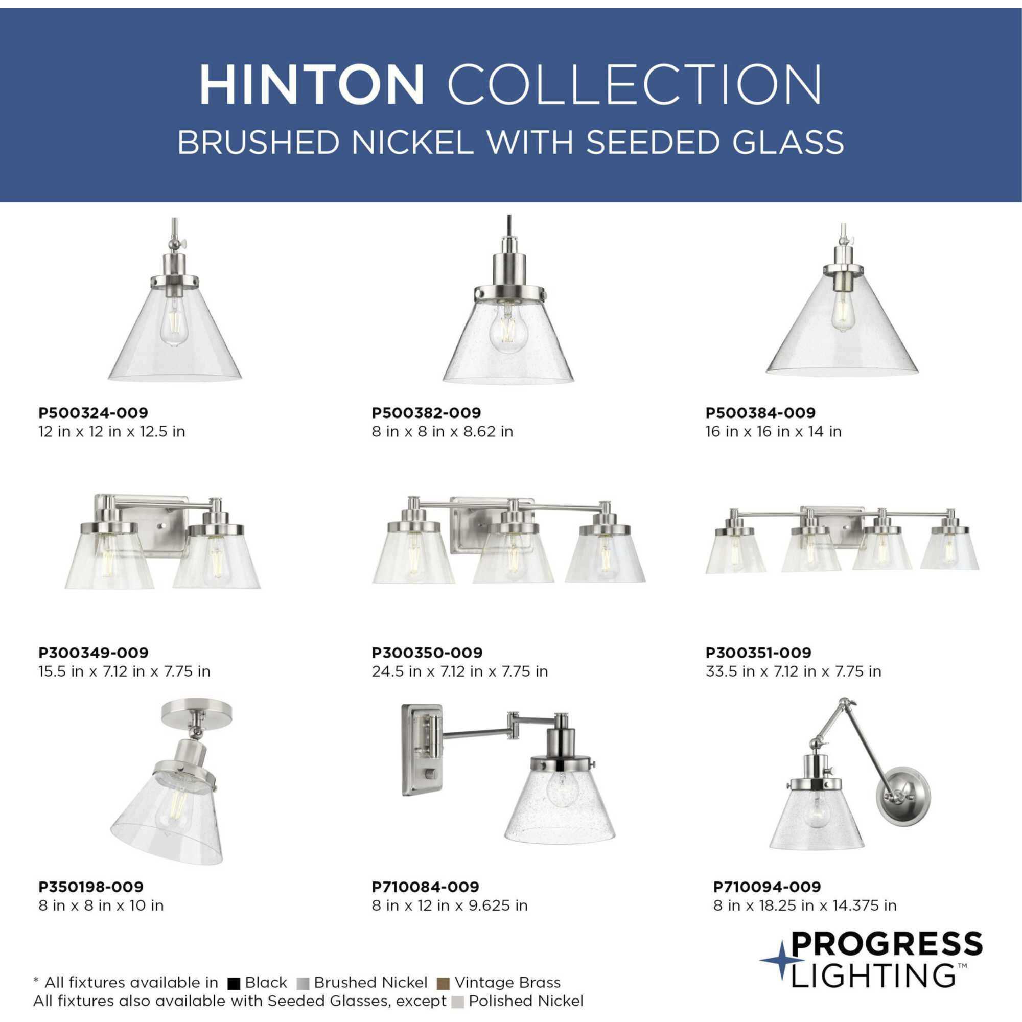 Hinton 1 Light 12 inch Brushed Nickel Pendant Ceiling Light