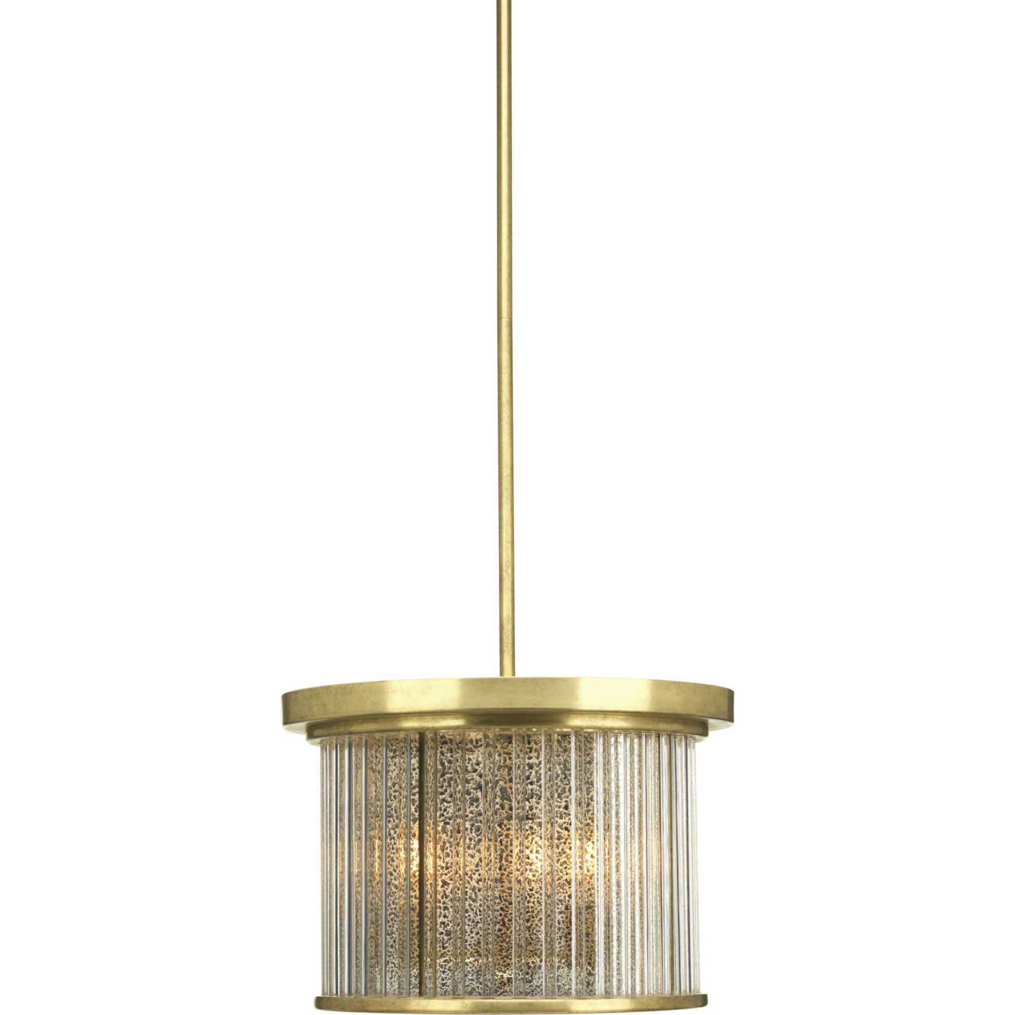 Point Dume™ Sequit Point 3 Light 14 inch Brushed Brass Semi-Flush Convertible Ceiling Light, Design Series