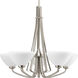 Rave 5 Light 25 inch Brushed Nickel Chandelier Ceiling Light
