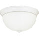 White Glass 3 Light 15 inch Textured White Close-to-Ceiling Ceiling Light