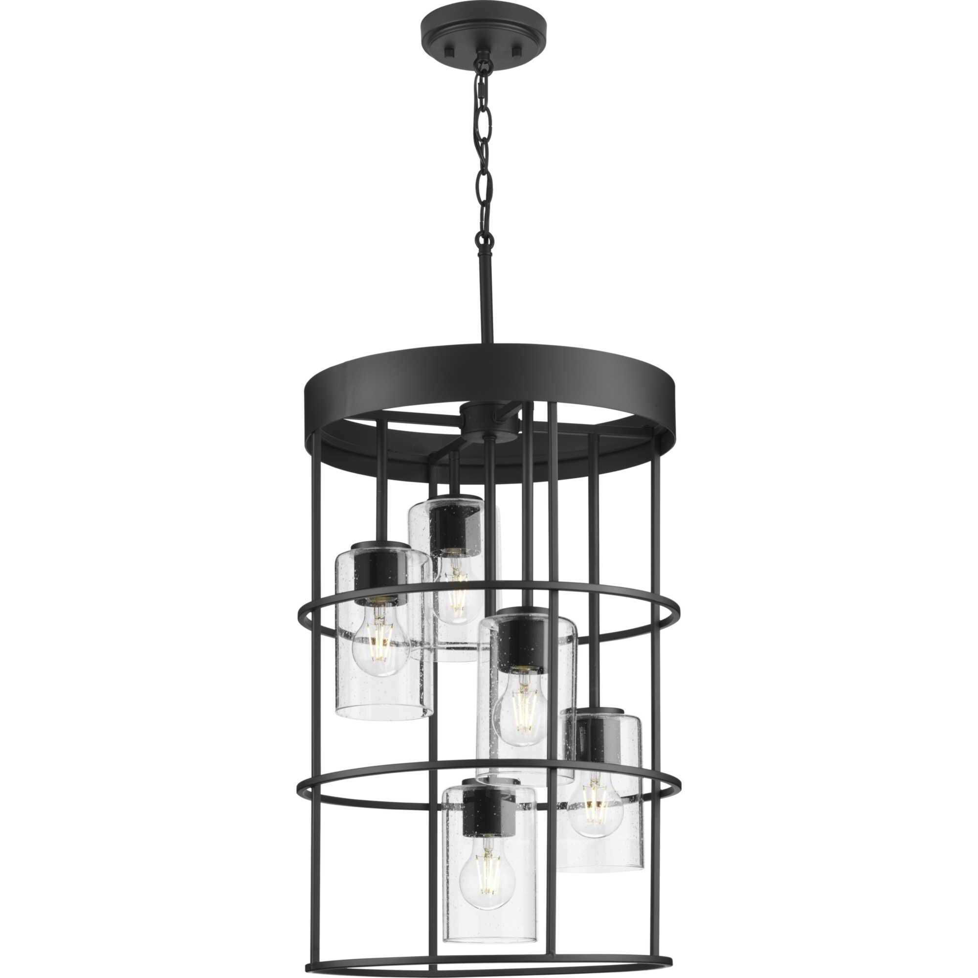 Burgess 5 Light 15.5 inch Matte Black Foyer Light Ceiling Light, Design Series