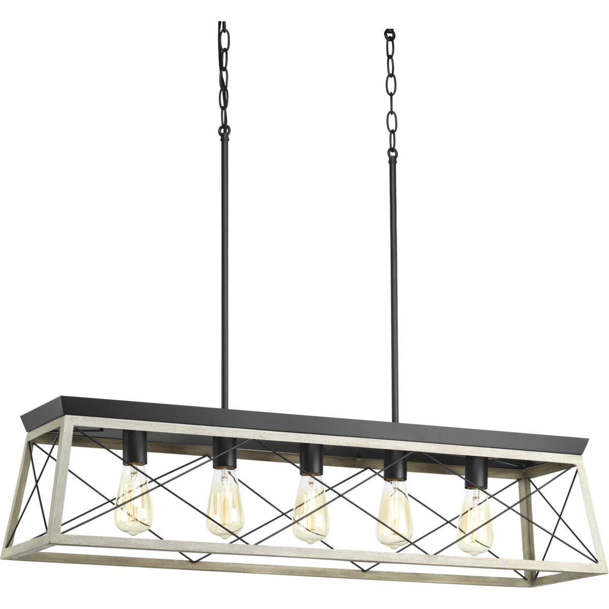Briarwood 5 Light 38 inch Graphite Linear Chandelier Ceiling Light