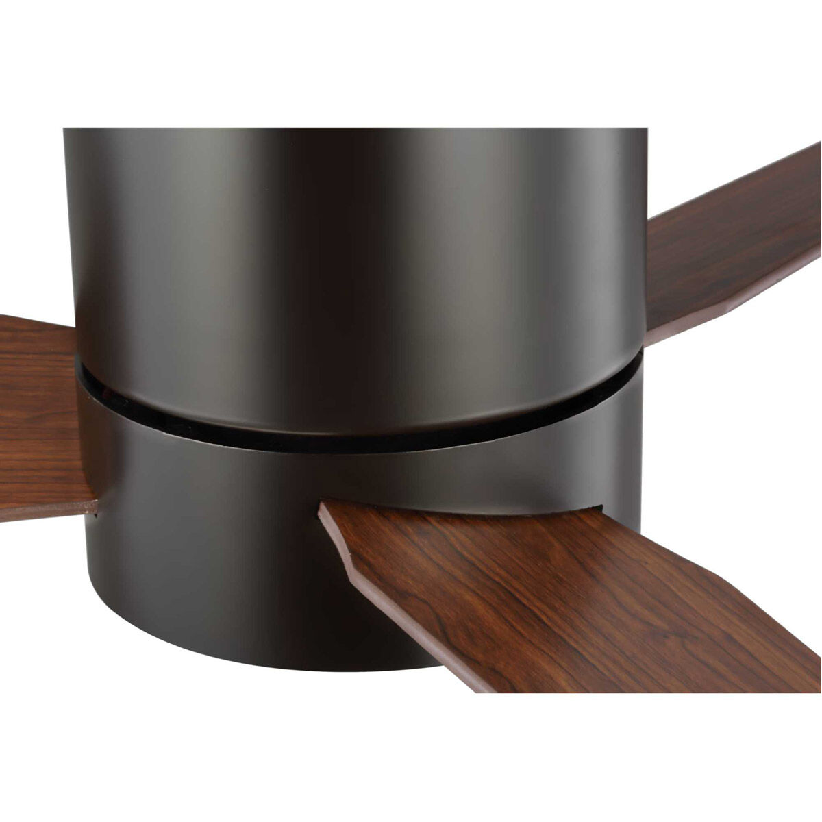 Braden 56 inch Architectural Bronze with Classic Walnut/Medium Cherry Blades Hugger Ceiling Fan, Progress LED