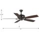 Edgefield 52 inch Architectural Bronze with Classic Walnut/Medium Cherry Blades Ceiling Fan