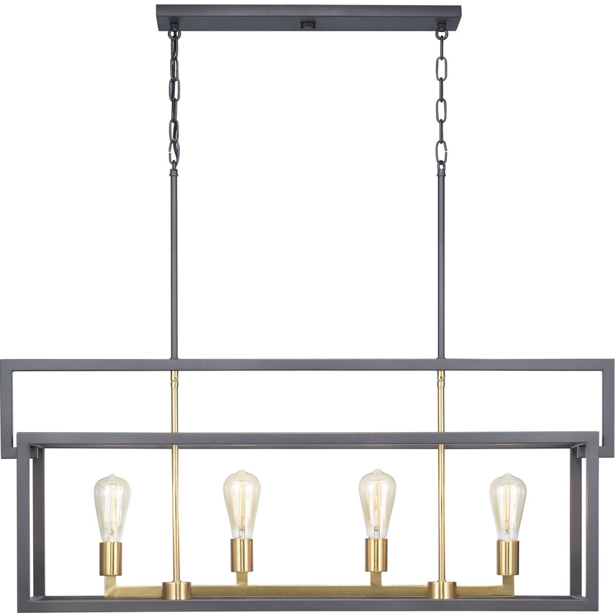 Blakely 4 Light 41 inch Graphite Linear Chandelier Ceiling Light, Design Series