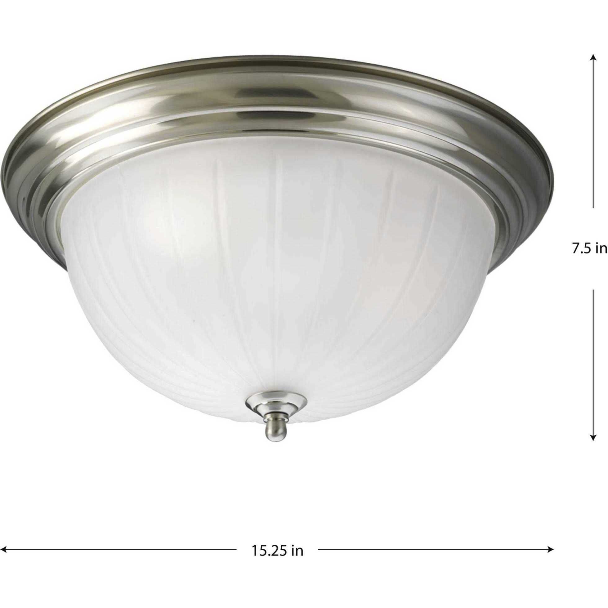 Melon 3 Light 15.25 inch Brushed Nickel Flush Mount Ceiling Light