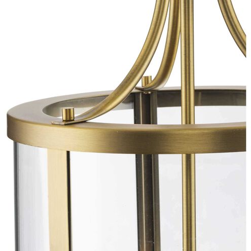 Gilliam 3 Light 10 inch Vintage Brass Foyer Light Ceiling Light