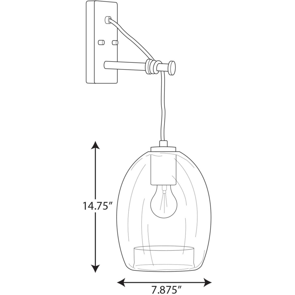 Caisson 1 Light 8 inch Graphite Wall Bracket Wall Light