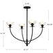 Alora Mood Sylvia 4 Light 26.5 inch Matte Black/Clear Glass Chandelier Ceiling Light