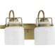 Fessler 2 Light 13 inch Vintage Brass Bath Light Wall Light