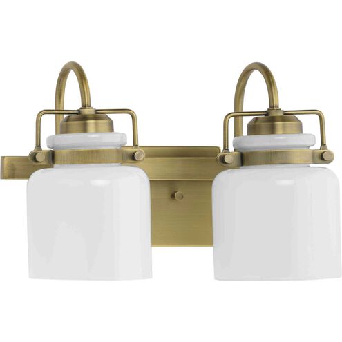 Fessler 2 Light 13 inch Vintage Brass Bath Light Wall Light