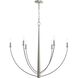 Jheni 6 Light 34 inch Brushed Nickel Chandelier Ceiling Light