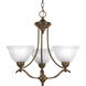 Avalon 3 Light 22 inch Antique Bronze Chandelier Ceiling Light in Alabaster Glass