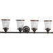 Radiance 4 Light 33 inch Rubbed Bronze Bath Vanity Wall Light