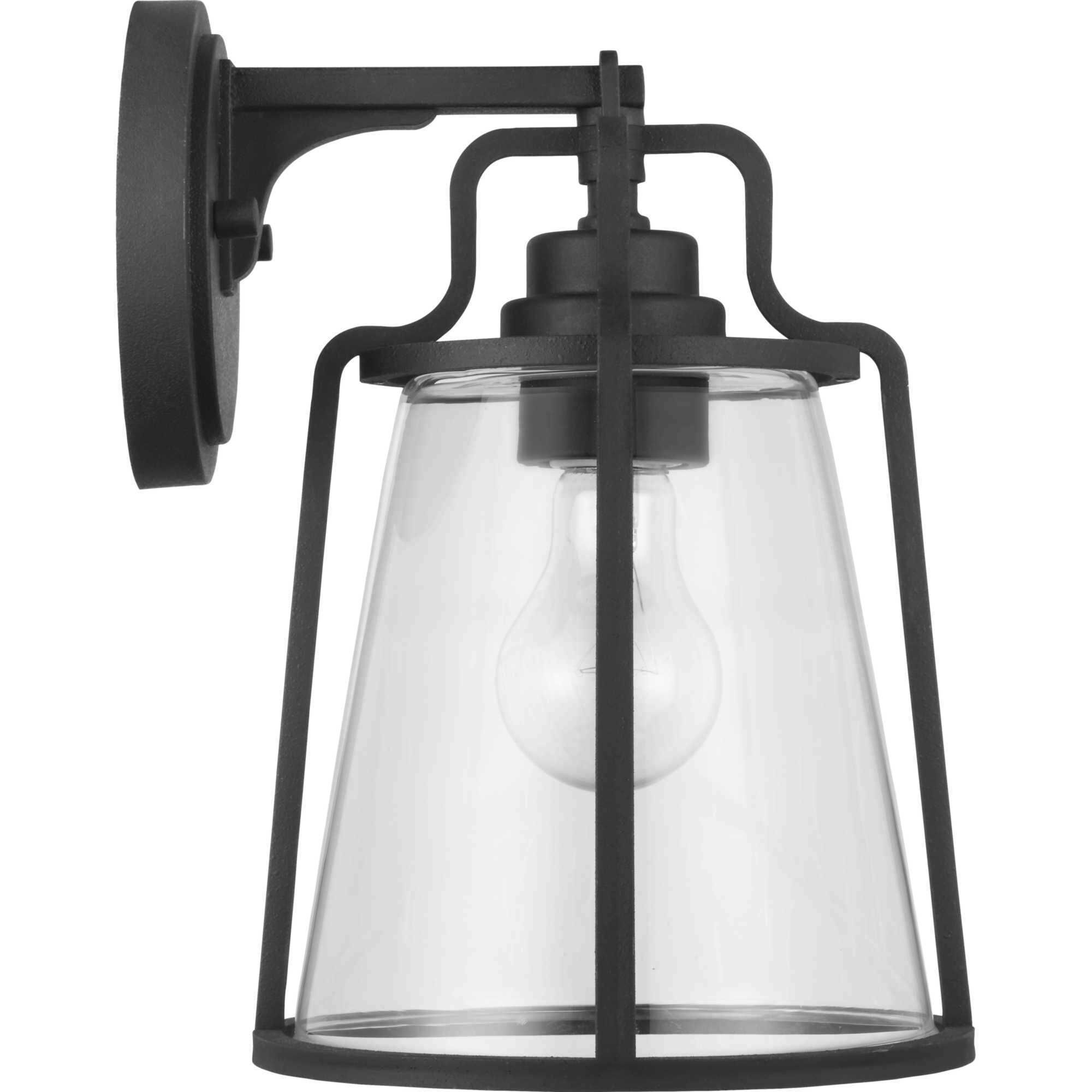 Benton Harbor 1 Light 11 inch Textured Black Outdoor Wall Lantern, with DURASHIELD, Medium