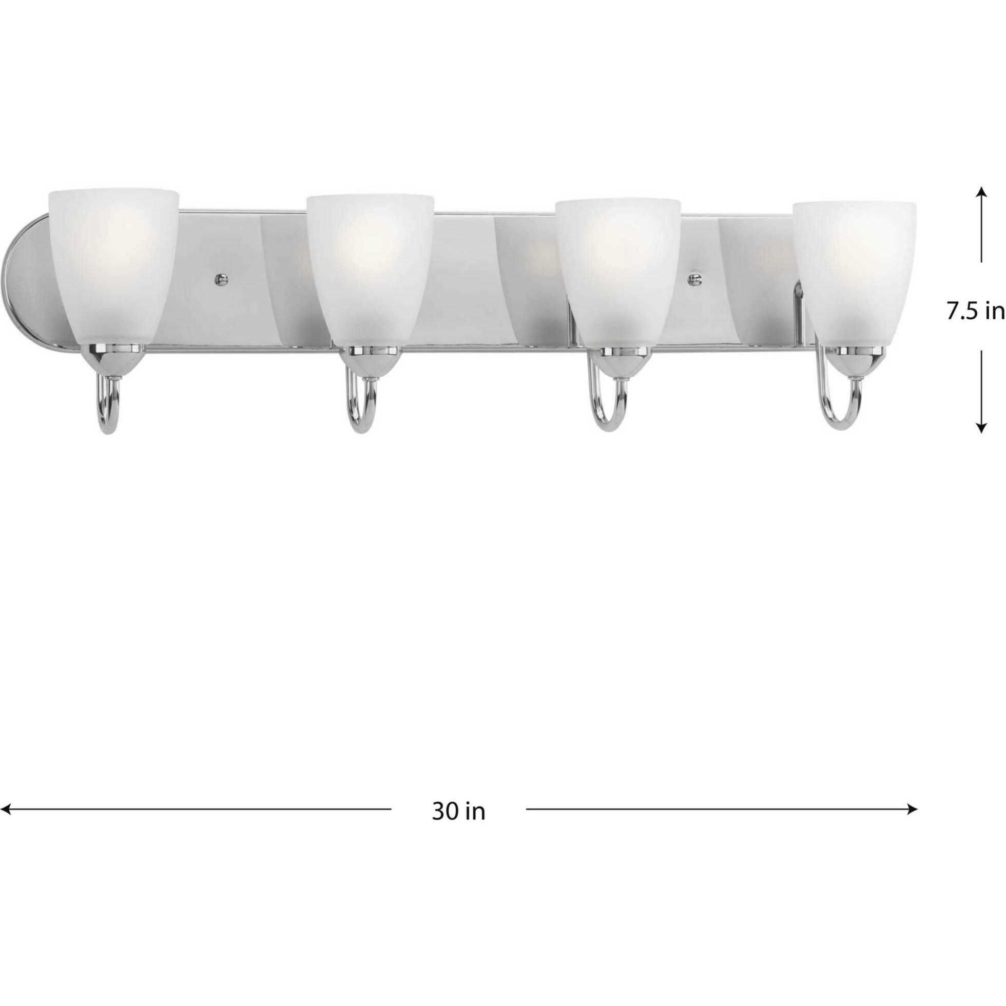 Gather 4 Light 30 inch Polished Chrome Bath Vanity Wall Light in Bulbs Not Included, Standard