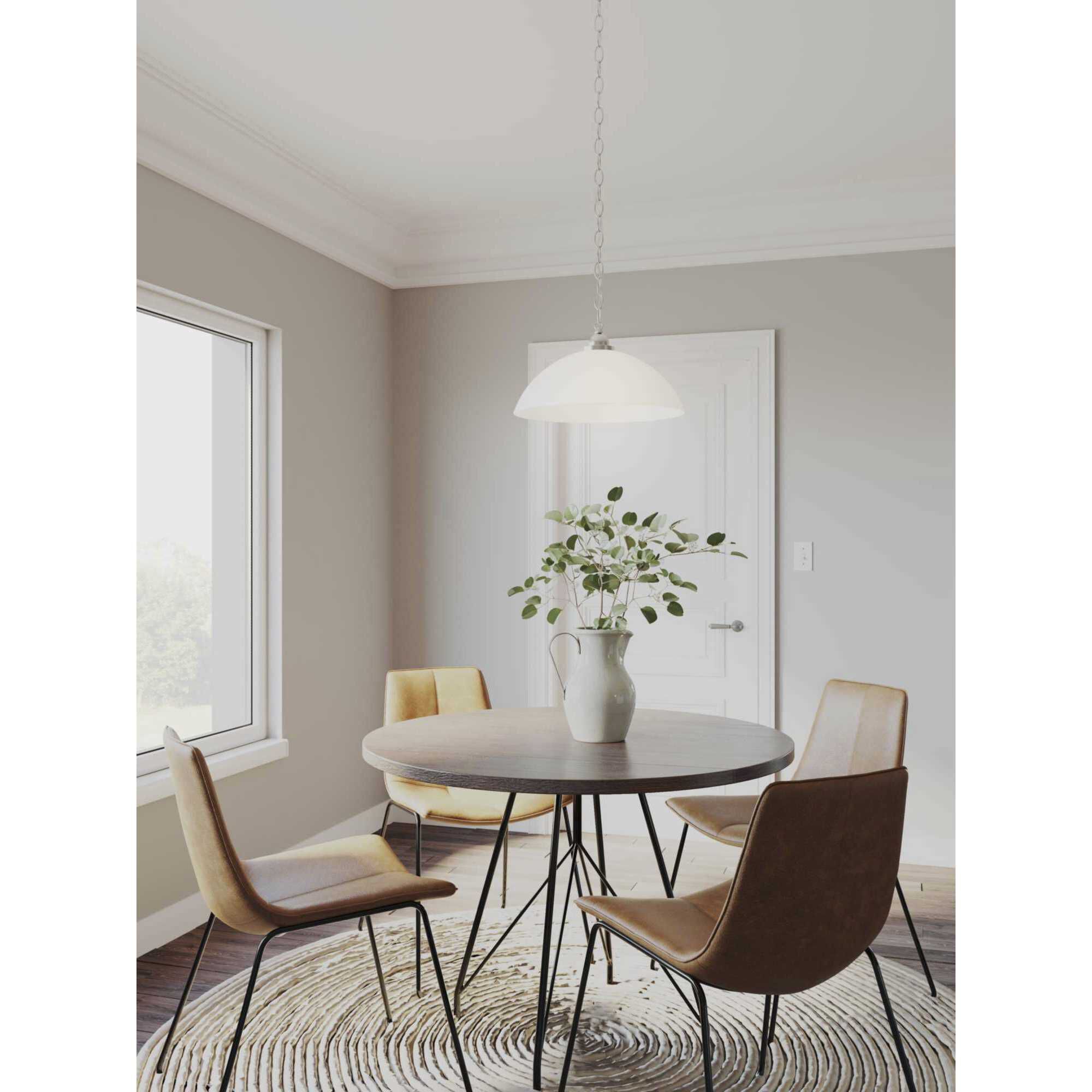 Classic Dome 1 Light 15 inch Brushed Nickel Pendant Ceiling Light
