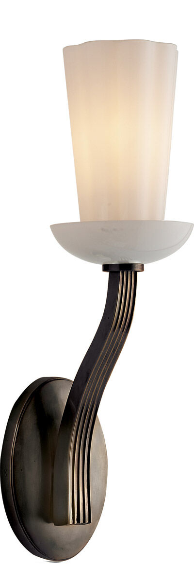 Barbara Barry All Aglow 1 Light 4 inch Bronze Decorative Wall Light in White Glass