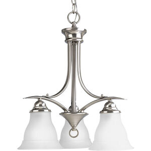 Trinity 3 Light 19 inch Brushed Nickel Chandelier Ceiling Light in Bulbs Not Included, Standard