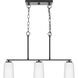 Adley 3 Light 26 inch Matte Black Linear Chandelier Ceiling Light