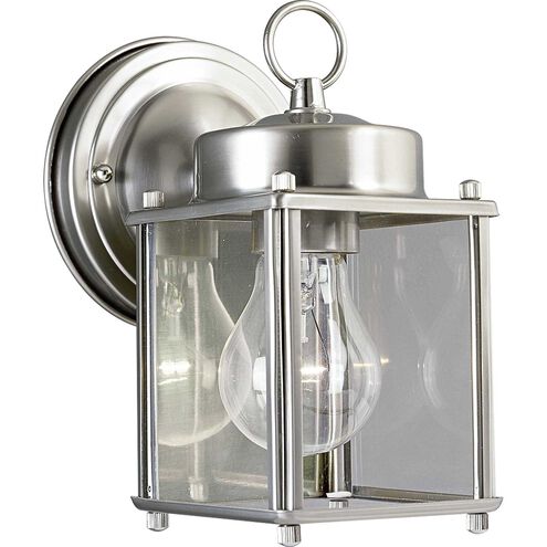 Flat Glass Lantern Outdoor Wall Lantern in Brushed Nickel