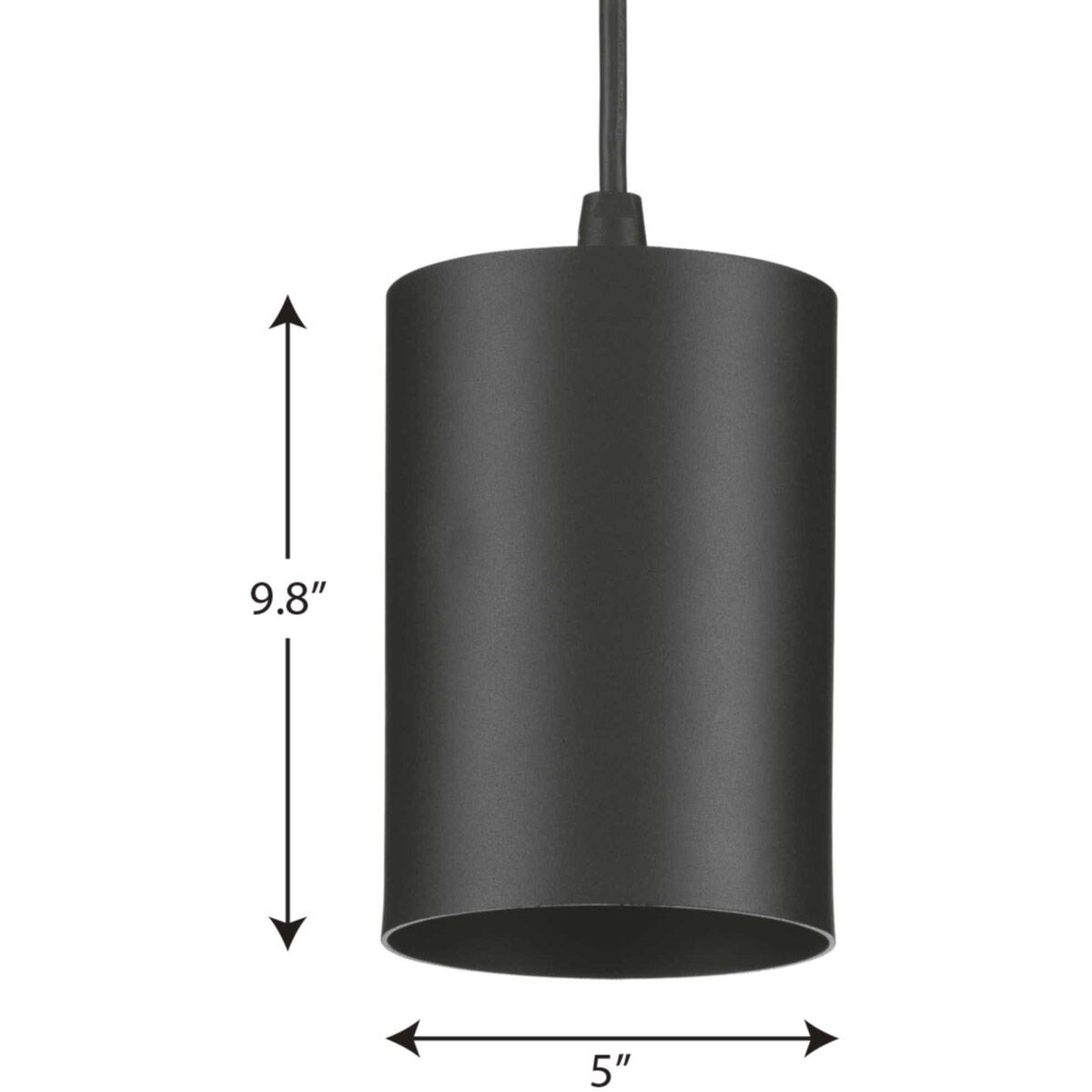 CYL RNDS 1 Light 5 inch Black Outdoor Pendant