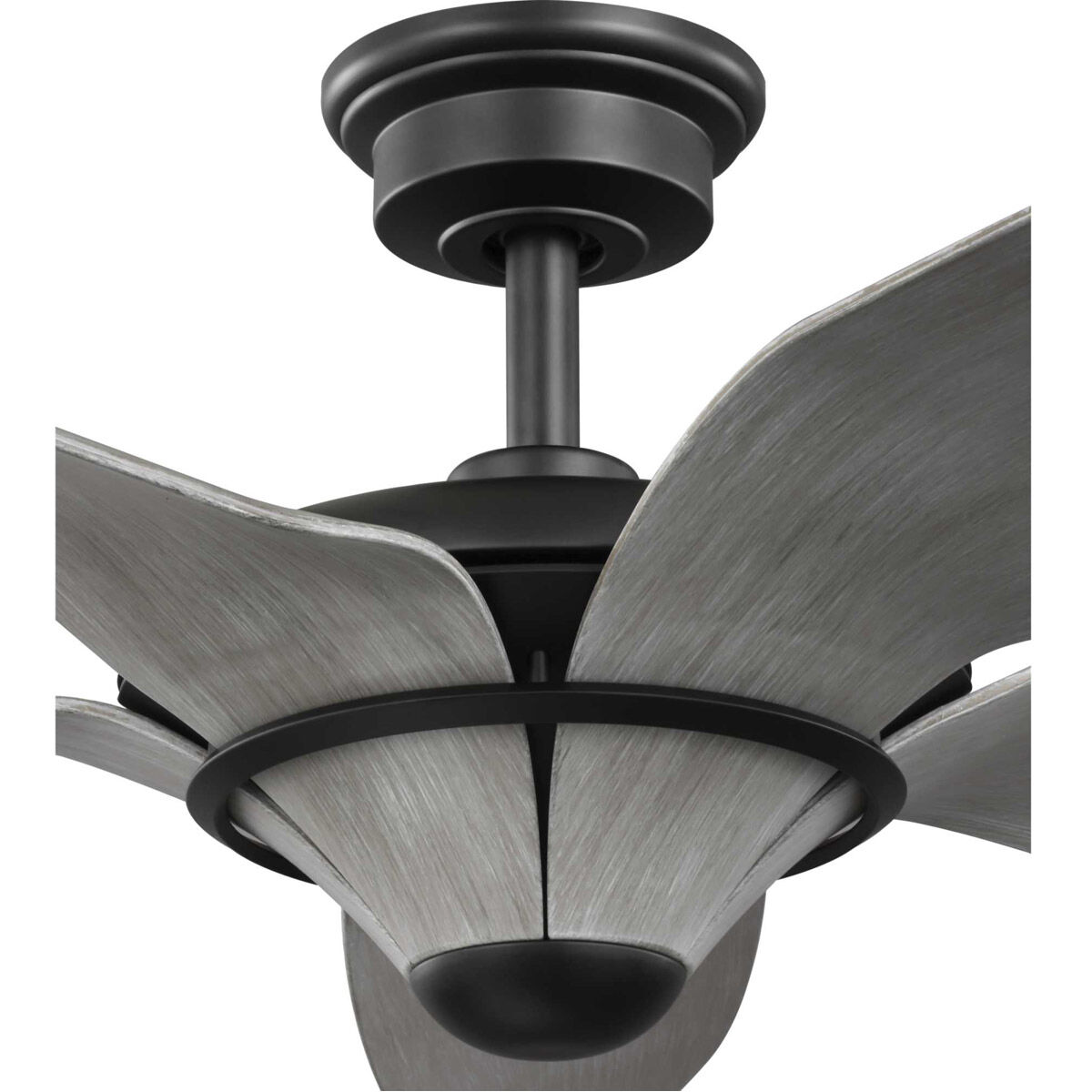 Mesilla 60 inch Flat Black with Grey Weathered Wood Blades Outdoor Ceiling Fan