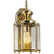 BrassGUARD 1 Light 14 inch Polished Brass Outdoor Wall Lantern