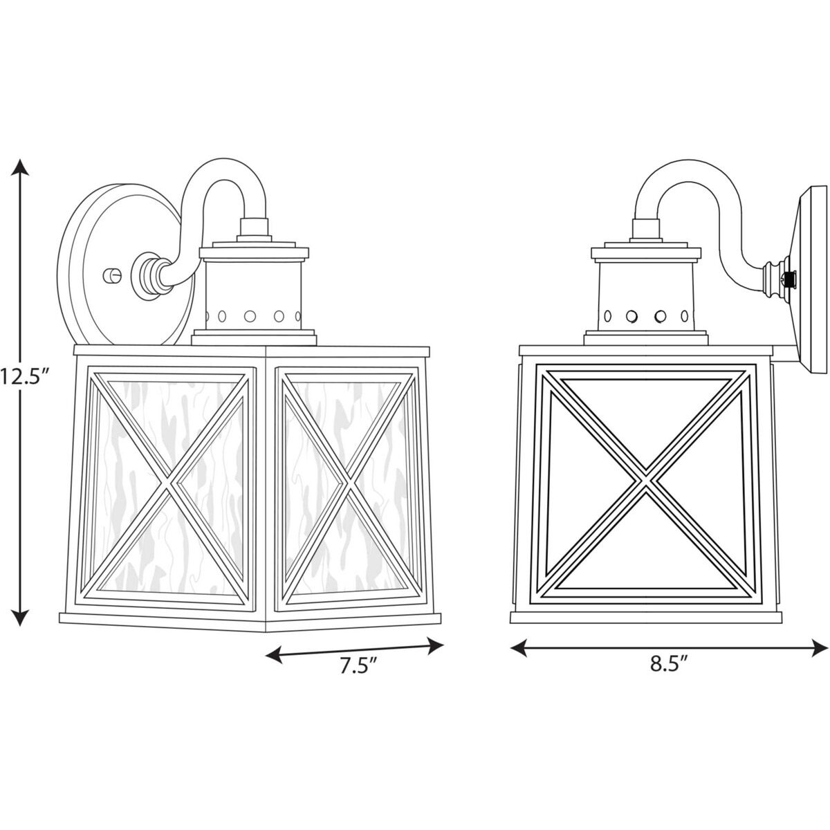 Seagrove 1 Light 13 inch Textured Black Outdoor Wall Lantern, with DURASHIELD, Medium