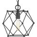 Spatial 1 Light 12 inch Matte Black Mini-Pendant Ceiling Light, Design Series