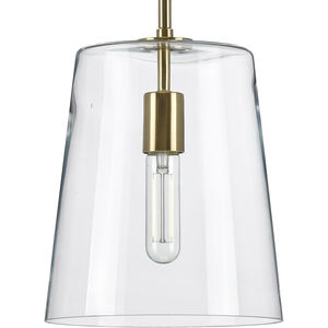 Clarion 1 Light Satin Brass Pendant Ceiling Light, Small