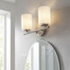 Replay 2 Light 13 inch Brushed Nickel Bath Vanity Wall Light