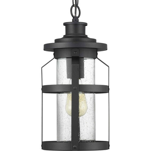 Haslett 1 Light 8 inch Textured Black Outdoor Hanging Lantern