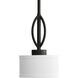 Calven 1 Light 6 inch Forged Black Mini-Pendant Ceiling Light in Opal Linen
