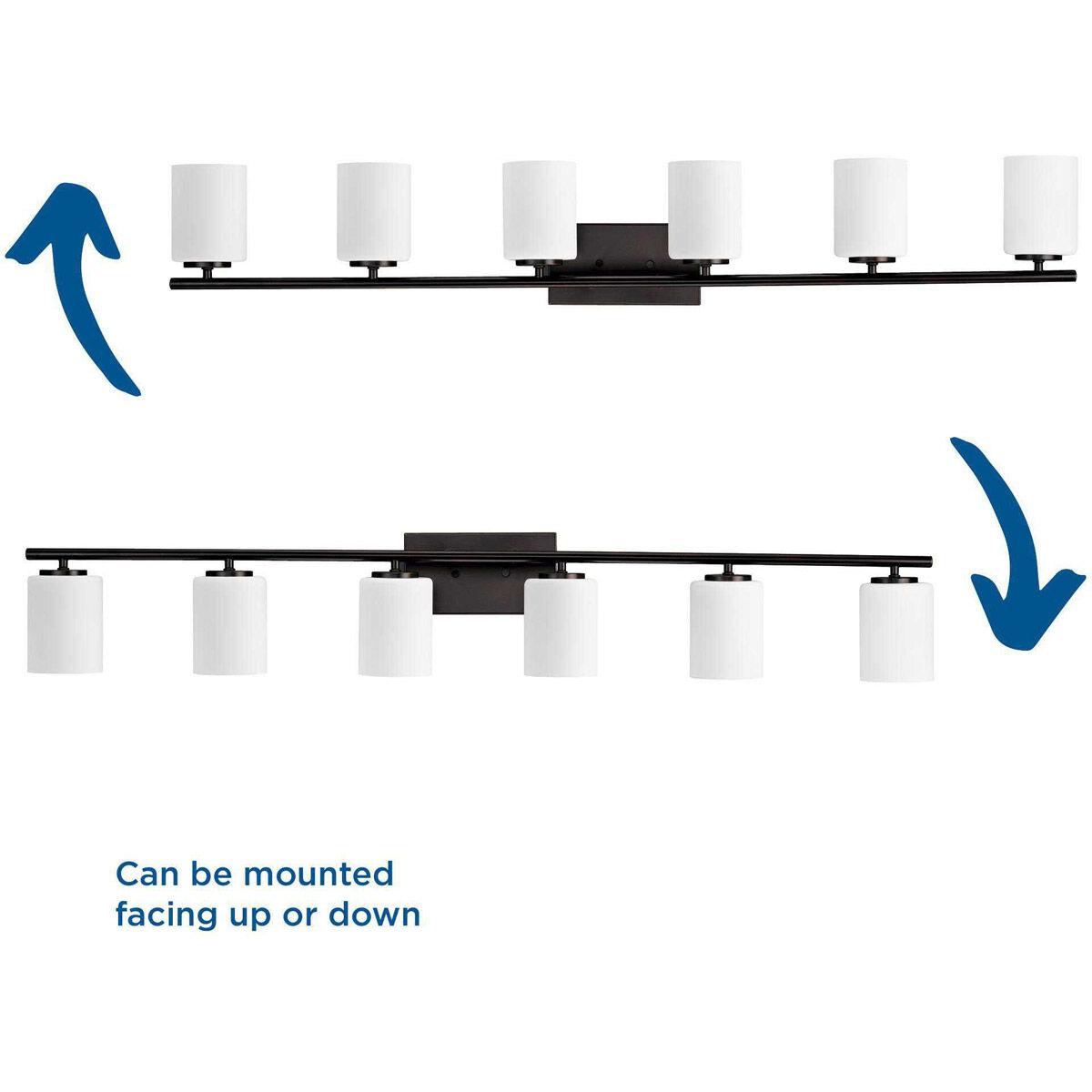 Replay 6 Light 48 inch Antique Bronze Bath Vanity Wall Light