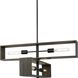 Boundary 4 Light 30 inch Matte Black Chandelier Ceiling Light, Design Series