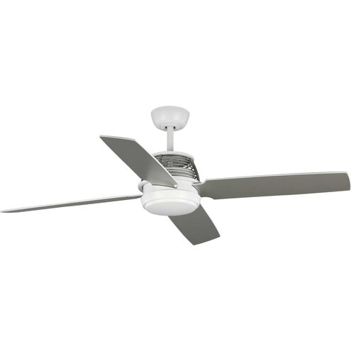 Shaffer 56 inch Satin White with White/Silver Blades Ceiling Fan