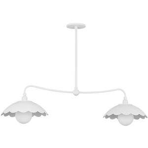 Yael 2 Light 45 inch Textured White Linear Ceiling Light