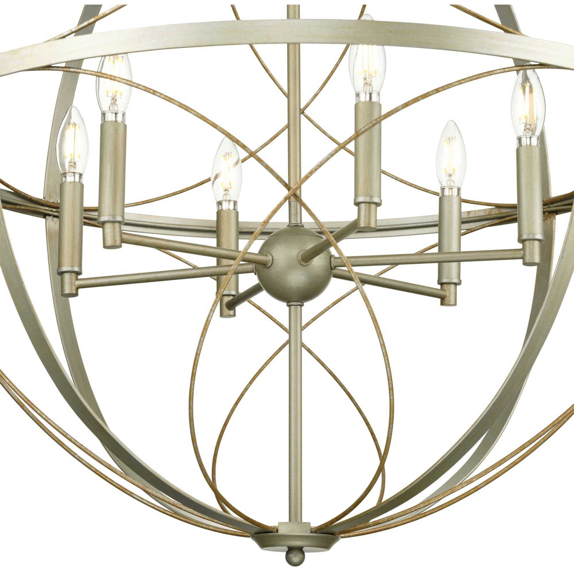Brandywine 6 Light Silver Ridge Pendant Ceiling Light