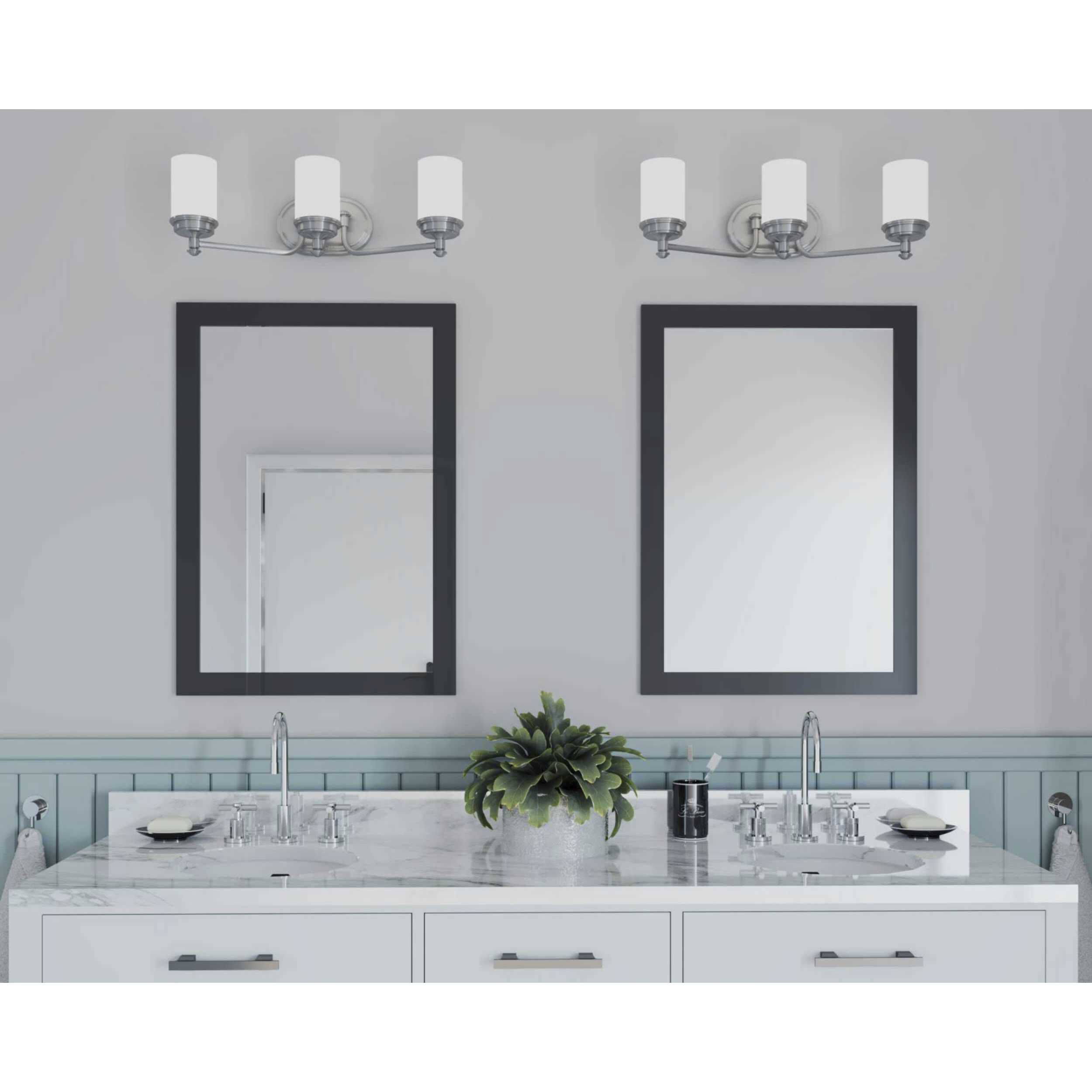 Glide 3 Light 24 inch Brushed Nickel Bath Vanity Wall Light, Design Series