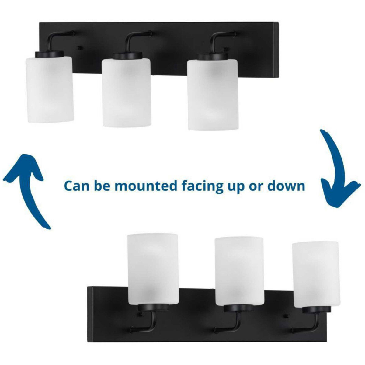 Merry 3 Light 24 inch Matte Black Bath Vanity Light Wall Light